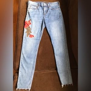LExpress embroidered mid rise ankle legging jeans Size 2